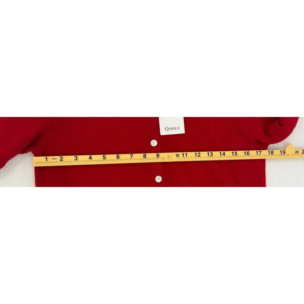 Quince NEW Mongolian Cashmere Cardigan Sweater Varsity Red, Medium - Picture 5 of 5